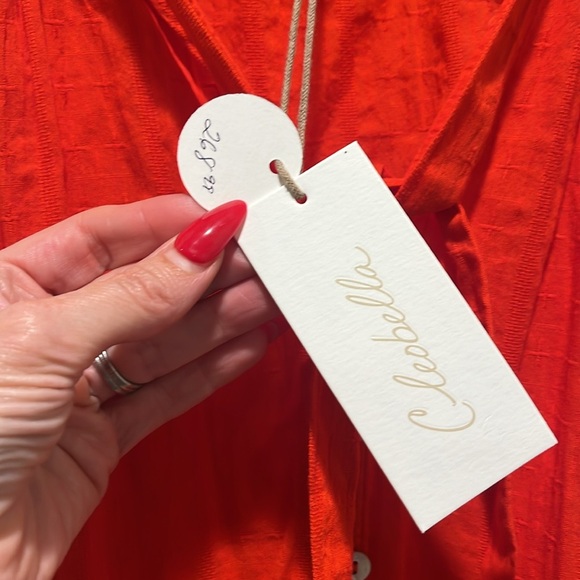 NWT CLEOBELLA Simone Ankle Dress certified ORGANIC Donny red orange layered ties - Picture 14 of 14